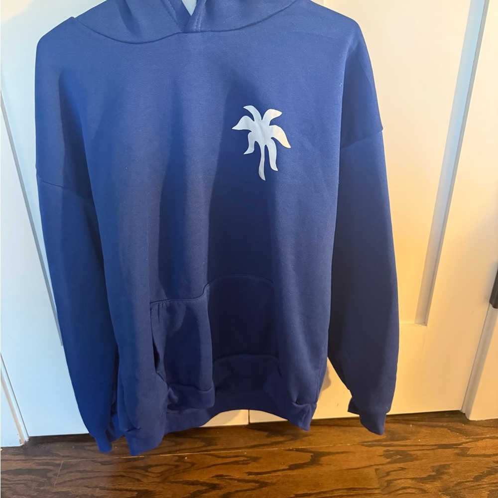 Blue Hoodie with White Logo
